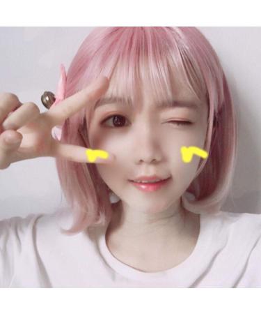Shop Light Pink Short Straight Wave Wig for Students | Europe & America Shipping - Ms. Headgear - Buy Online on GoSupps.com