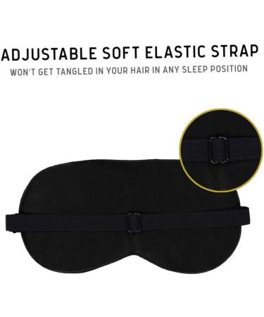 Natural Silk Sleep Mask - Eye Cover for Restful Sleep | Super Soft Black Blindfold - Buy Online on GoSupps.com