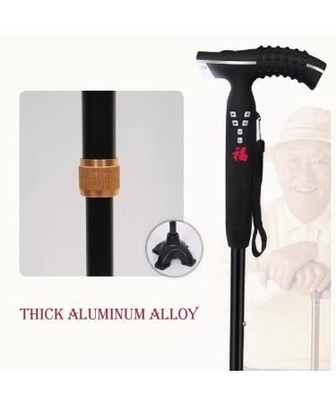 Canes Walking Stick Old Man Four Legged Multi Purpose Non Slip Retractable Smart Walking Stick Illuminated Radio - Buy Online on GoSupps.com