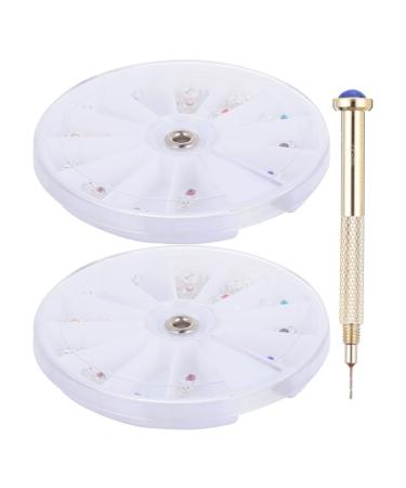 Beaupretty 2 Boxes Nail Pendant Pierced Fingernail Jewels Dangle Nail Art Charms Nail Piercing Charms Japanese Rivet Nail Decorations for Nail Art Nail Art Decor Metal Alloy 3d Manicure Assorted Color 6.8x0.5cm