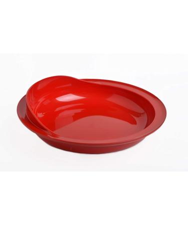 Providence Spillproof 9" Scoop Plate High-Low Adaptive Bowl - Red - Dish for Disabled, Handicapped, and Elderly Adults with Special Needs from Parkinsons, Dementia, Stroke or Tremors 1