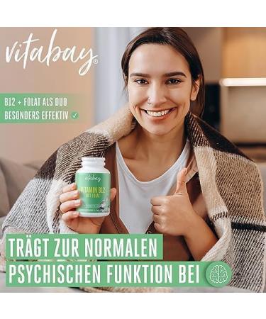 Vitabay Vitamin B12 500g with Folate - 360 Vegan Tablets | High-Dose Methylcobalamin for Optimal Health - Buy Online on GoSupps.com