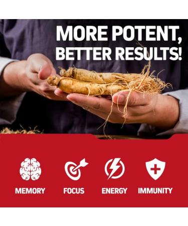 Korean Red Panax Ginseng 1500mg - High Potency Ginseng for Energy Performance & Immune Support for Men & Women - Pure Ceylon Cinnamon Capsules for Enhanced Well-Being - 1500mg per Serving - Buy Online on GoSupps.com