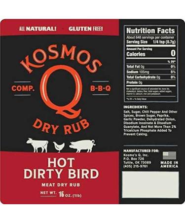 Kosmo's Q 'Dirty Bird - Hot' BBQ Rub - 312g (11 oz) - Buy Online on GoSupps.com
