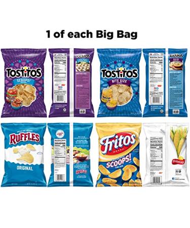 Frito-Lay Good for Variety Pack: Tostitos Scoops  Ruffles & Fritos - 4 Count Big Bag - Buy Online on GoSupps.com