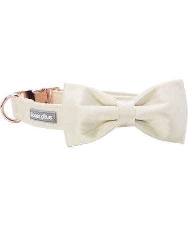 Lionet Paw's Wedding Dog Collar - Comfortable Silk White Collar with Removable Fly for Medium Dogs (34-55cm) | International Shipping - Buy Online on GoSupps.com