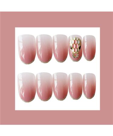 Shop Princess Style Pink Artificial Nails - Shiny 3D Decorated Full Nail Tips for Brides | International Shipping - Buy Online on GoSupps.com