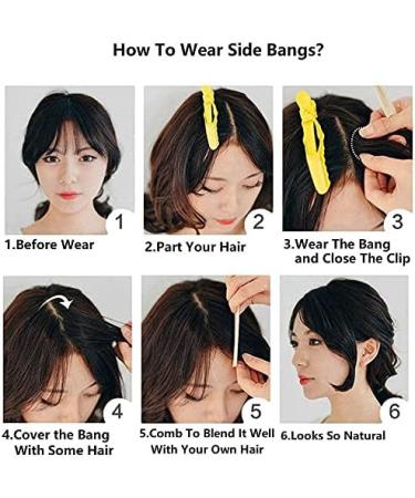 Air Side Bangs Clip in Human Hair Bangs Straight Clip on Side Bang Fringe Real Hair Extensions(Natural Black) Natural Black Air Side Bangs - Buy Online on GoSupps.com