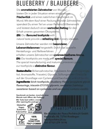 Miracle Toothpick Set - Sugar-Free Vegan Blueberry Flavored Toothpicks for Fresh Breath Smoking Cessation & Bad Breath - Plastic-Free Chewing Gum Alternative - Buy Online on GoSupps.com