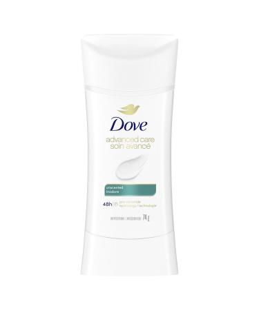 Dove Advanced Care Antiperspirant Deodorant for Women Unscented with Pro-Ceramide Technology for Soft Resilient Skin 74 g
