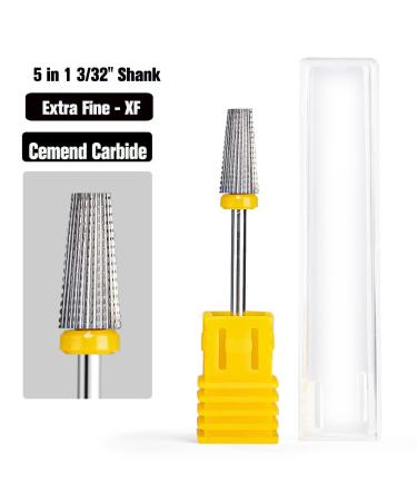 Fantexy 5 in 1 Nail Drill Bits - Professional Tungsten Steel Bits for Acrylic Nails - Left/Right Handed - Extra Fine XF - Type3 - Buy Online on GoSupps.com