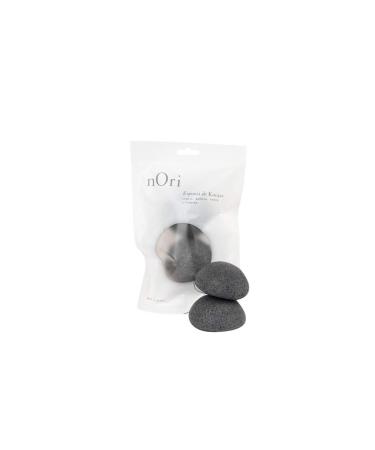 NORI KONJAC Sponge 2 Pack Facial Sponge/Bamboo Charcoal/for All Types of Skin Cleasnses and exfolietes The Skin/Daily use/Skincare rutine