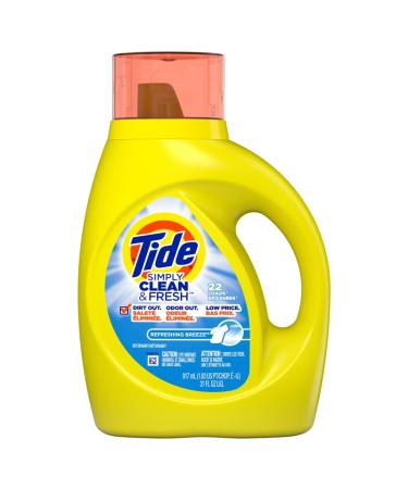 Tide 1006773 31 oz Simply Clean & Fresh Refreshing Breeze Scent Laundry Detergent Liquid - Pack of 6
