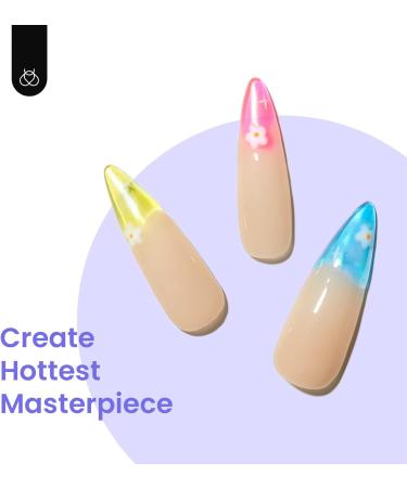 Beetles Gel Polish 6-Piece Jelly Nail Set - Neon Summer Colors | Soak Off UV LED Gel Kit for DIY Manicure | Translucent Pink, Blue, Green, Orange, Purple | Gummy Candy Collection - Buy Online on GoSupps.com