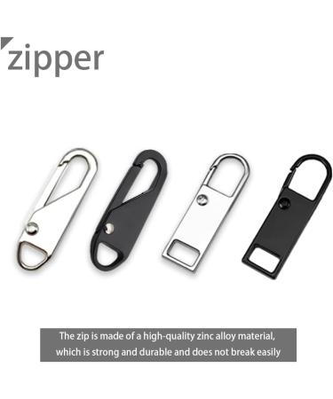 Rhys Zipper Set: 30 Removable Zinc Alloy Zipper Heads for Jackets Bags & Boots - Tool-Free Silver & Black - Buy Online on GoSupps.com
