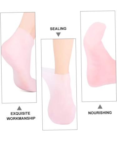 POPETPOP 1 Pair Sock Half Moon Pillow Black Knee Scooter Pad Rejuvenate Feet Lotion Gel Spa Stocking Moisturizing Heel Sleeves Moisturizing Gel Booties Skin Pink Silicone Gel Miss Foot Sebs 22X8.5X1cm - Buy Online on GoSupps.com