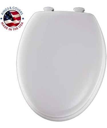 Mayfair Molded Wood Elongated Toilet Seat with Easy-Clean & Change Hinges - White (1 Pack) - Buy Online on GoSupps.com