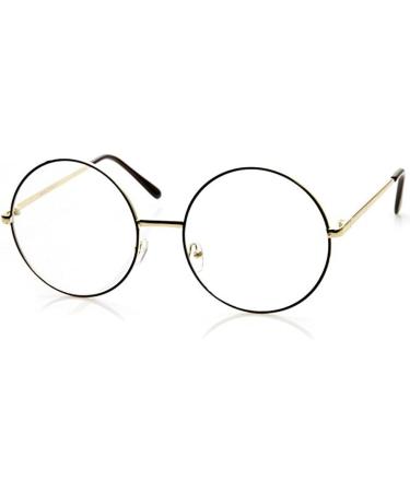 Shop Trixes Round Glasses | Beatles Retro Sixties Style Clear Glasses - Perfect for Cosplay Parties & Vintage Fashion - Classic Vintage Rose Gold - Buy Online on GoSupps.com