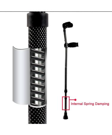 Foldable Forearm Crutches Spring Damping Adjustable Walking Cane for Adults Medical Aluminum Alloy Walking Walker Suitable for Height: 140-190cm/4' 5''-6' 2'' (Color : Black Size : 1 Count) Lucky Black 1 count - Buy Online on GoSupps.com