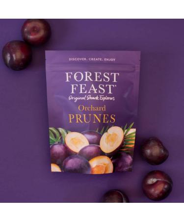 FOREST FEAST Dried Orchard Prunes 6 x 200g | Naturally Dried Whole Prunes Fruit Snack with No Added Sugar High in Fibre & Low Fat | Snacking Baking or Cooking - Buy Online on GoSupps.com