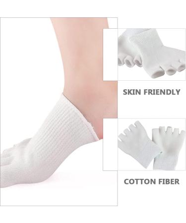 FOMIYES 2 Pairs Five Toe Half Socks White Gel Fish Mouth Socks Foot - Buy Online on GoSupps.com