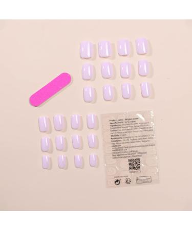 Light Pink Square Press on Nails - 24pcs Pure Color Acrylic Stick on Nails for Women and Girls | Cute Extra Short Summer Fake Nails - Buy Online on GoSupps.com