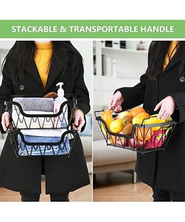 Fruit Basket Bowl 2 Tier Metal Fruit Basket Display Stand Vegetables Fruits Bread Counter Storage Organizer Kitchen Bathroom Decoration Fruit Bowls - Buy Online on GoSupps.com