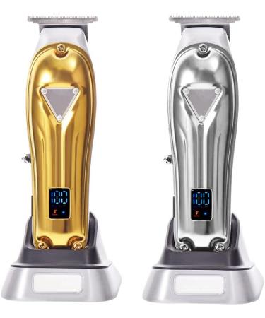 Professional Barber Scissors & Hair Clippers for Men - Full Metal Retro Electric Clippers with LCD Display in Gold - Buy Online on GoSupps.com