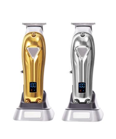 Professional Hair Clippers - Full Metal Retro Electric Clippers with LCD Display | Silver Hair Salon Clippers for Men & Women - Buy Online on GoSupps.com