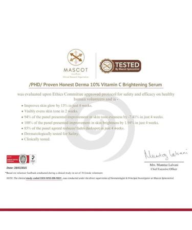 /PHD/ 10% Vitamin C Brightening Serum | For Glowing skin Oily skin Dry skin | Dark Spots & Uneven Tone Treatment | Face serum for Women & Men | Formulated with Global Dermatologists | 60ml - Buy Online on GoSupps.com