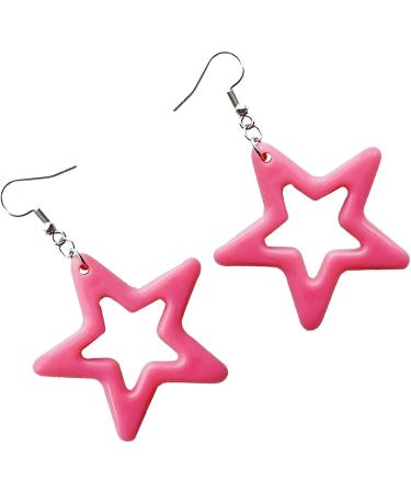 Shop Feylie Fashion Earrings - Blue Hollow Star Pendant Dangling Creoles for Women & Girls - Buy Online on GoSupps.com