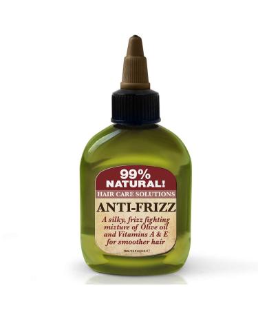 Difeel Premium 99% All Natural Anti-Frizz Hair Oil with Olive Oil Vitamins A and E 2.5 ounce (2-Pack)