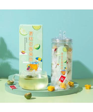 JINQI Caffeine Free Chinese Fruit Tea - Mixed Fruit Tea Bags (Green Kumquat & Passion Fruit) | 150g 10g x 15 Bags | Best International Shipping - Buy Online on GoSupps.com