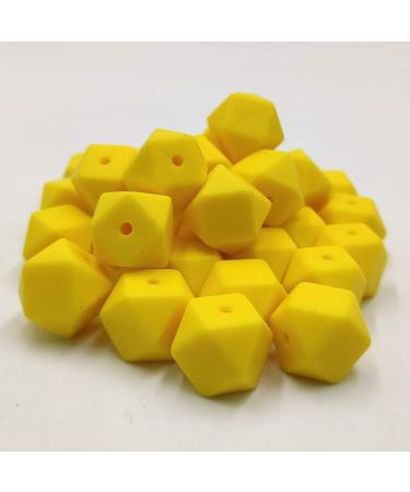 50pcs Bright Yellow 14mm Silicone Hexagon Pearl Beads for DIY Jewelry Making - Buy Online on GoSupps.com