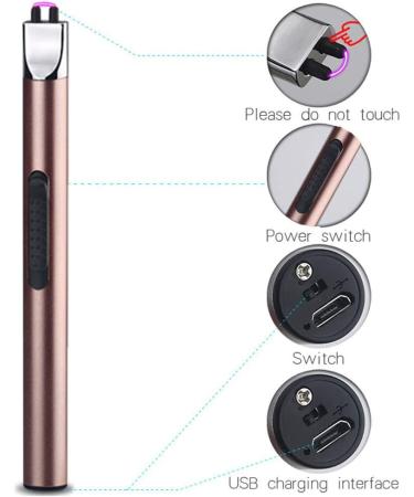 Leejie Rechargeable Electric Arc Candle Lighter - Flameless USB Grill Lighter for Candle BBQ Camping Cooking (Rose Gold) - Buy Online on GoSupps.com