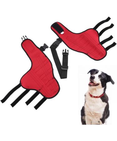 Dog Knee Brace Dog Double Rear Leg Brace with Metal Hinged Flexible Support and Reflective Seat Belts Dog Acl Brace Hind Leg|Red (S) - Buy Online on GoSupps.com
