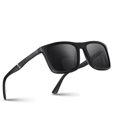 CARA Revolutionary Bifocal Reading Sunglasses for Men Classic Square TR90 Frame Sun Readers UV400 Protection Glasses for Driving/Outdoor/Sport (Black +1.5) Classic Style-square Frame 1.5 x