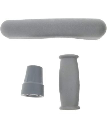 Menolana Anti-skid Crutch Accessory Kit Crutch Handle Grip Covers + Tip Cover Gray as described - Buy Online on GoSupps.com