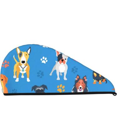 Shop Microfiber Hair Drying Cap for Curly & Thick Hair | Cute Dogs Towel Wrap - Quick Dry & Soft Absorbent - Buy Online on GoSupps.com