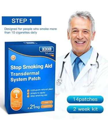 Quit Smoking Patch Step 1 - 14 pcs, 21mg Easy & Effective Stop Smoking Aids - 2 Week Smoking Cessation Program - Buy Online on GoSupps.com