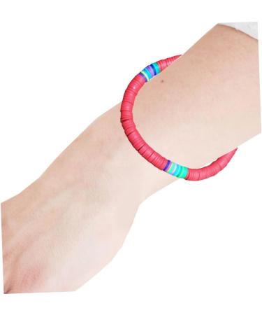 SAFIGLE 1pc Clay Bracelet Heishi Bracelet Friendship Bracelets for Women Polymer Clay Colorful Bracelets for Women Clay Disc Couples Bracelet Hand Rope Lovers Bohemia Red Jewelry 18X0.6cm Red - Buy Online on GoSupps.com