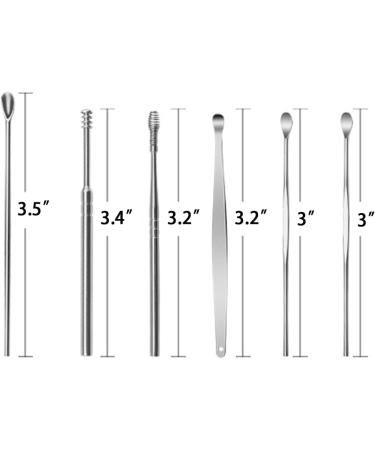 6 Pcs Stainless Steel Ear Pick Earwax Removal Kit with Storage Box - Buy Online on GoSupps.com