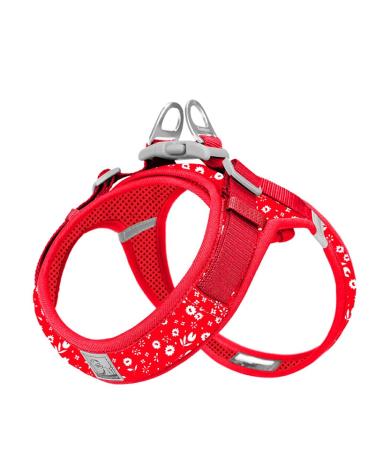 WINHYEPET Truelove Dog Harness Soft Mesh Reflective Breathable Step-In Dog Harness Easy Walk Harness with Safety Buckle for Extra Small and Small Dogs Vest Harness TLH30131 M Poinsettia