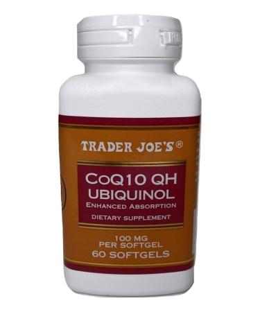 Trader Joe's CoQ10 QH UBIQUINOL Enhanced Absorbtion 100mg 60 Softgels
