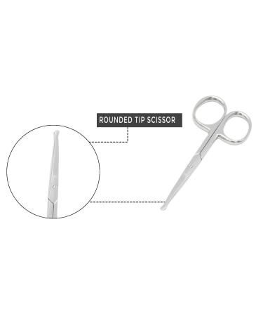 Melwey Stainless-Steel Nose Hair and Baby Nail Scissors - Blunt Safety Tips for Facial Hair, Eyelashes, and more - Buy Online on GoSupps.com