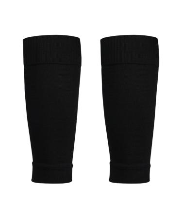 cdar Soccer Shin Guard Sock Leg Performance Support Football Compression Calf Sleeves with Pocket Can Holding Shin Pads Comfort Breathable Youth Soccer Shin Guard Holders Black Adult