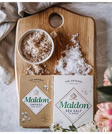 Smoked Maldon Sea Salt Flakes - 4.4 oz (125g) â€“ Handcrafted Gourmet Pyramid Crystals, Kosher, Natural - 2 Count - Buy Online on GoSupps.com