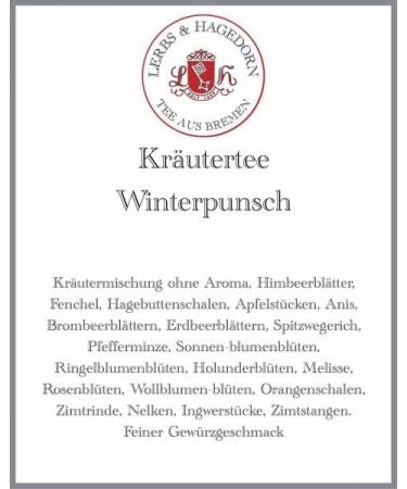  Lerbs & Hagedorn Winter punch herbal tea 250g - Buy Online on GoSupps.com