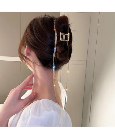 Pearl Rhinestone Long Tassel Pendant Grab Clip Ladies Back Head Shark Clip Creative Wedding Hairpin Hair Accessories (Color : TS5184 2) - Buy Online on GoSupps.com