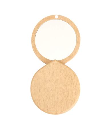 Beaupretty Makeup Compact Mirror Wooden Travel Makeup Mirror Small Portable Folding Mirror Small Pocket Mirror